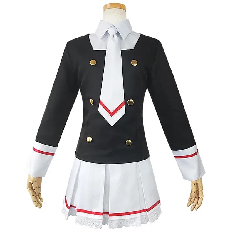 Anime Card Captor Sakura Costume Cosplay Carta trasparente Kinomoto Sakura Tomoyo Daidoji Uniforme scolastica Donna Outfit Set completo