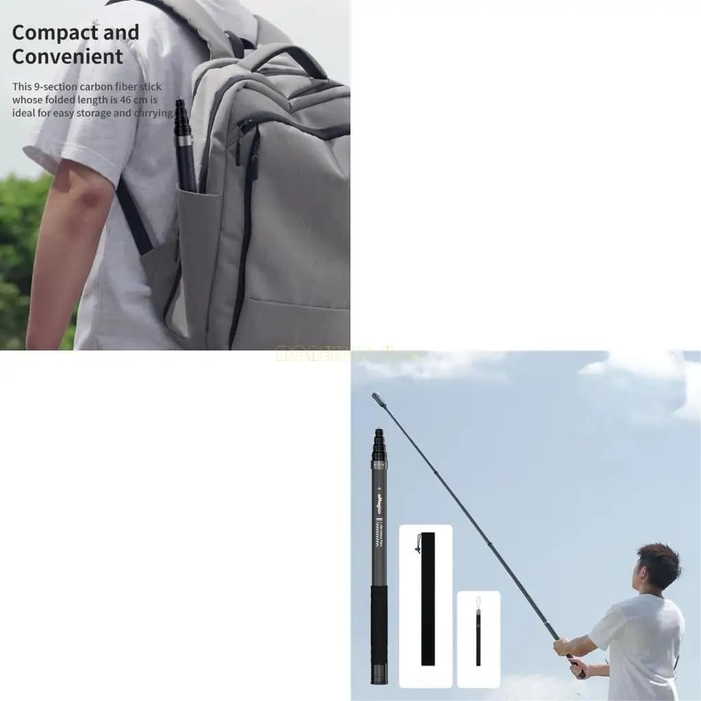 F62C 300 Invisible Selfie Firbon Fibre Selfie Extension Asta per fotografie viaggio e riprese sportive