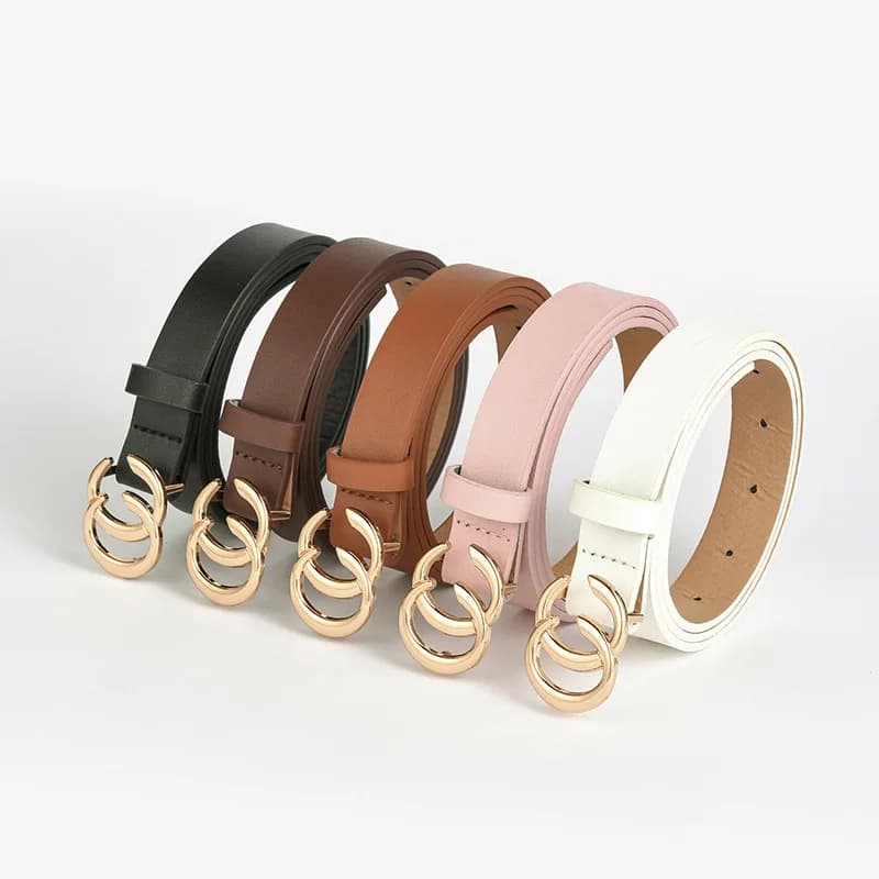 Internet Hot Sale Fashion Double C Belt Student Internet celebrity Couple Decorative Suit Shirt Jeans Casual Belt Women