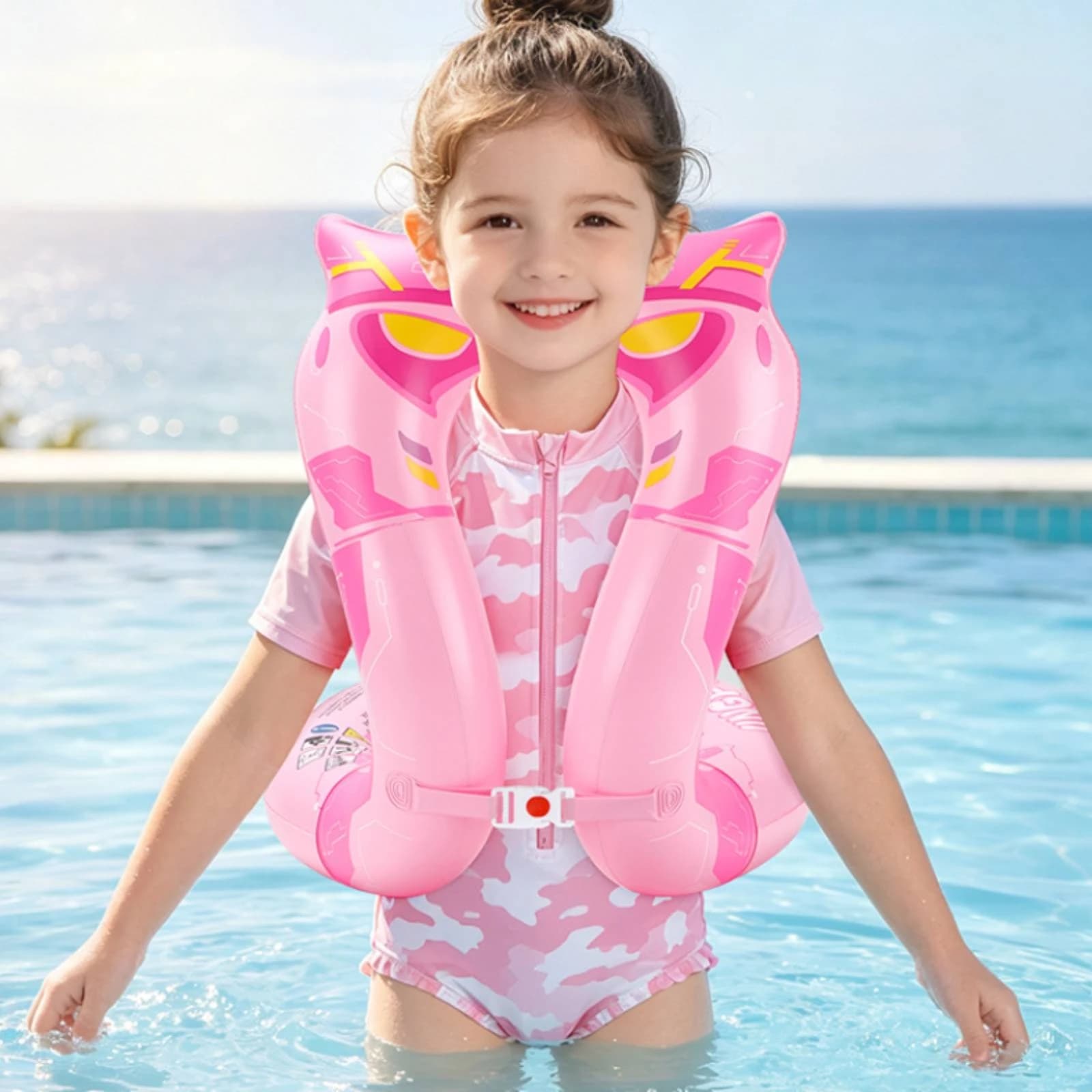 Swim Vest with Safety Buckle Comfortable Swim Vest Life Jacket Portable Swimwear Lightweight for Children, Swimming Pool, Beach