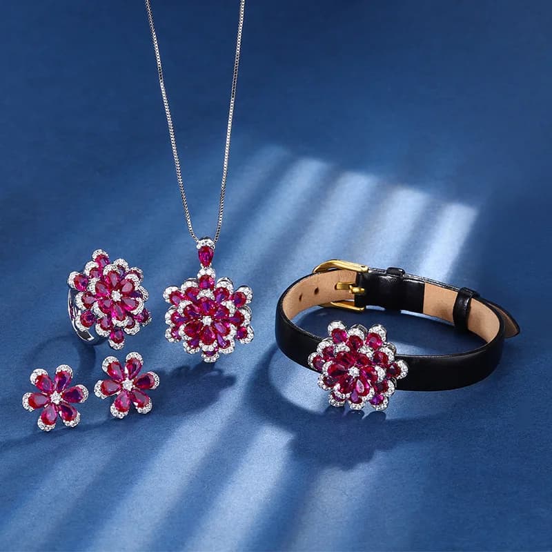 Gioielli di vendita caldi Fiore Collana unica Orecchini Bracciale Abito da donna Set quotidiano Vacanza Festa di nozze Regalo M-781