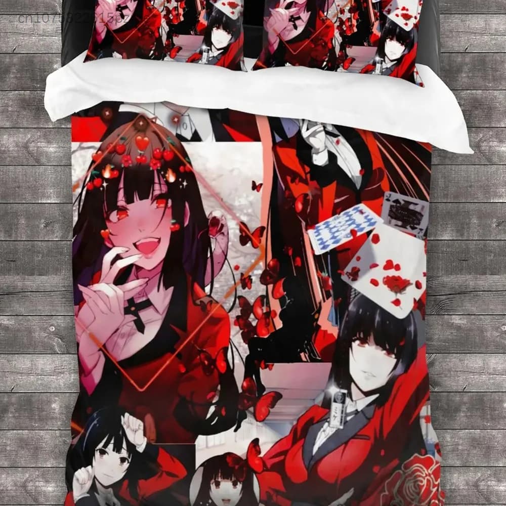 Kakegurui Yumeko Bedding Set For Bedroom Soft Modern Bedspreads Comefortable Kids Duvet Cover Quilt Cover And Pillowcase