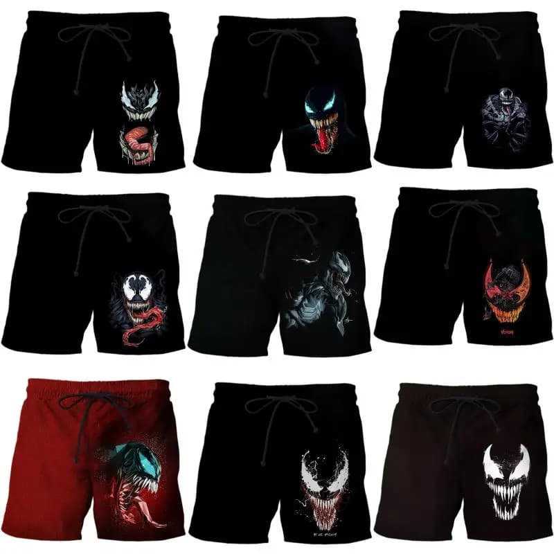 Marvel Legends Venom Beach Pantaloni da uomo Pantaloncini sportivi casual Pantaloni hip-hop Comodi pantaloncini ad asciugatura rapida Regalo per le vacanze