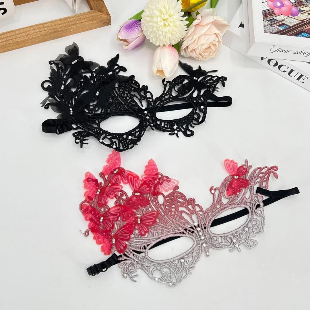 Maschera da festa sfumata, maschera da ballo a farfalla sfumata, maschera sexy in pizzo leggera per matrimoni, feste a tema, balli di fine anno