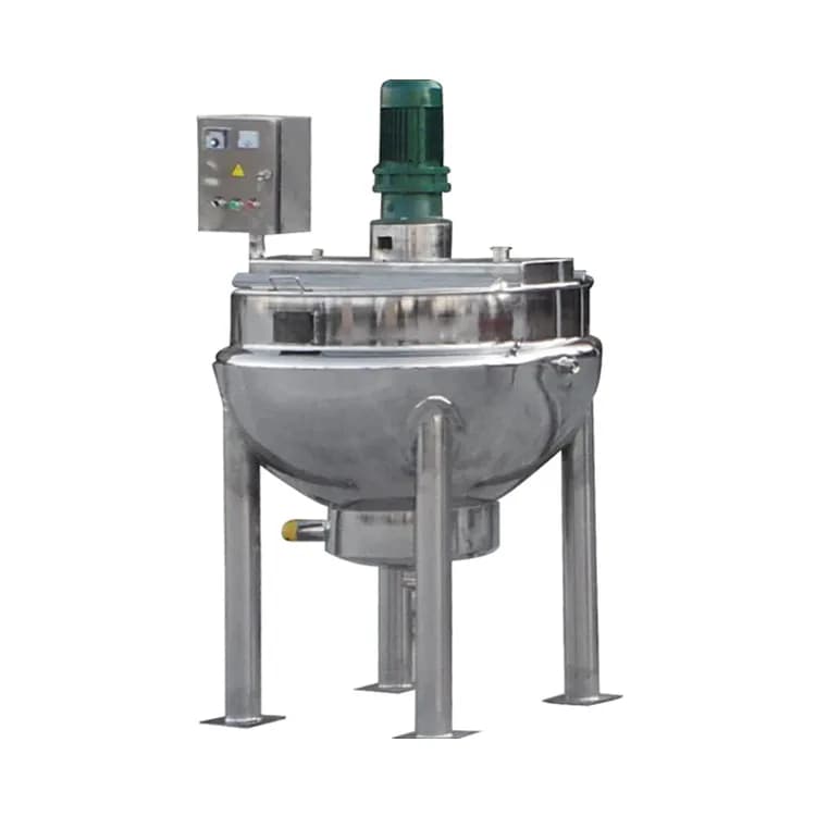 Miscelatore con agitazione automatica in acciaio inossidabile da 100 litri Pentola industriale Riscaldamento a gas/elettrico/a vapore Bollitore rivestito con agitatore