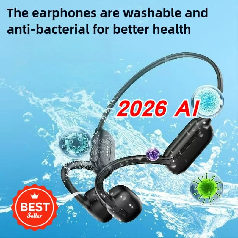 Cuffie professionali a conduzione ossea AI per il nuoto Lettore MP3 impermeabile IPX8 Bluetooth wireless con microfono per Xiaomi IOS