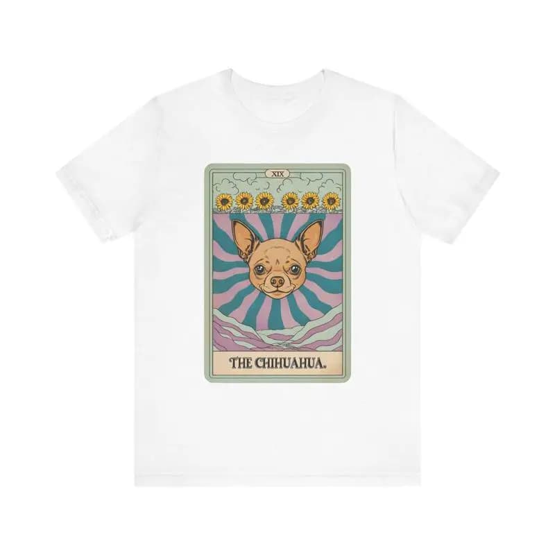 Chihuahua Tarocchi T Shirt Amante dei cani Boho Mystical Retro Estetica Top Animal Card Abbigliamento Jersey