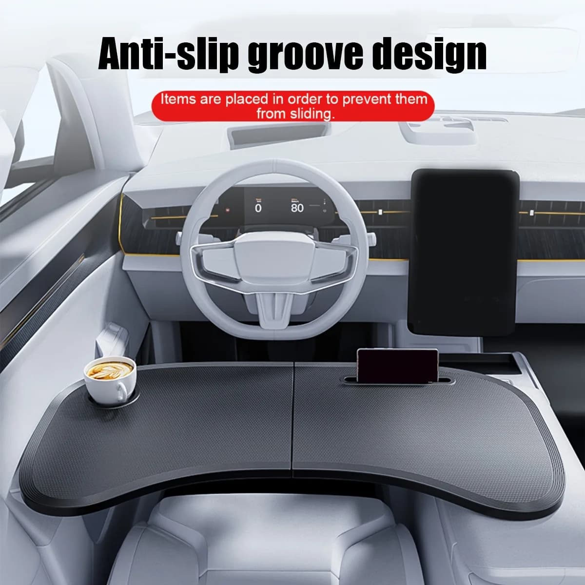 1 Pcs Car Foldable Steering Wheel Table Car Storage Table Car Office Storage Artifact Car Portable Folding Table Folding