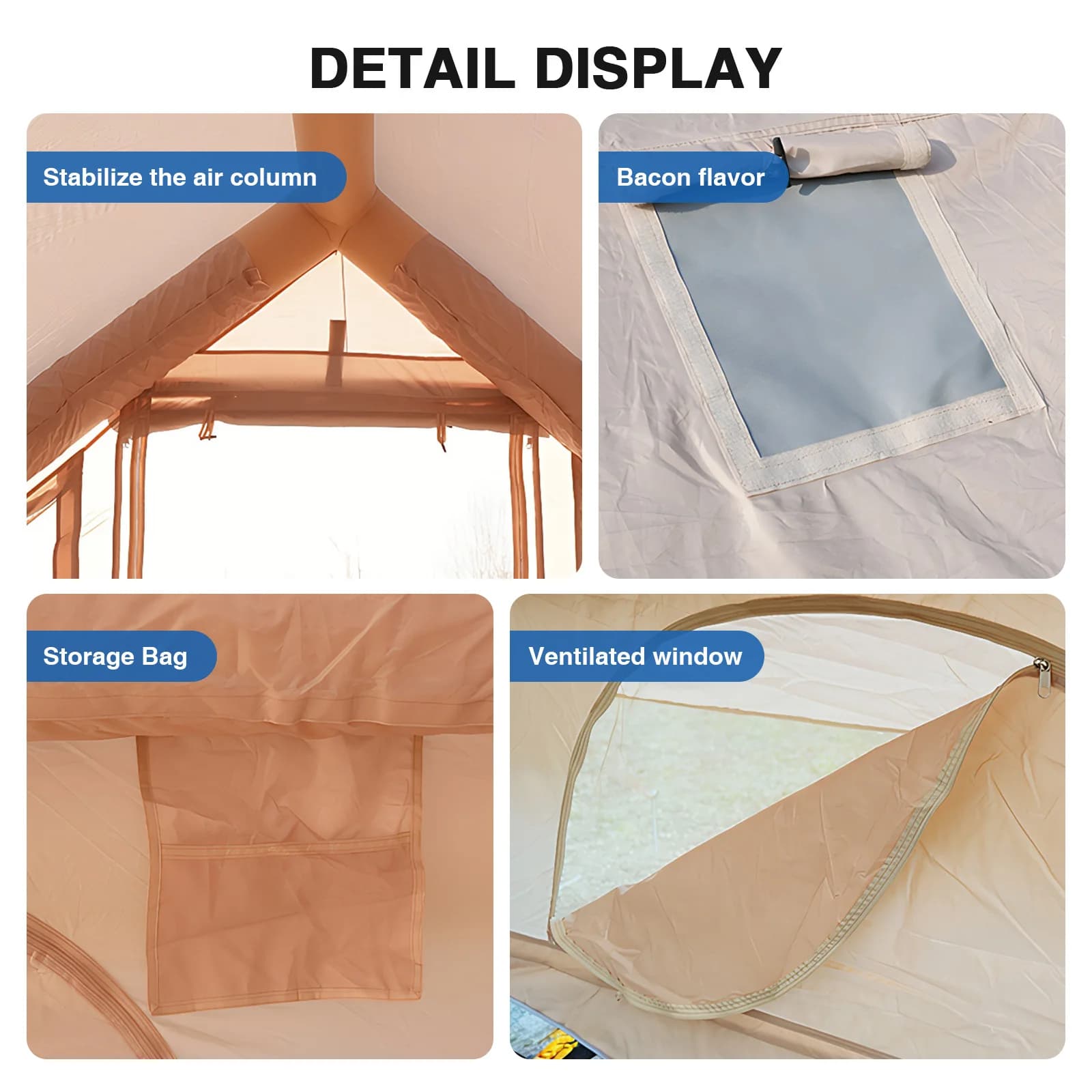Inflatable Camping Tent Waterproof Oxford Glamping Camping Tents House for Outdoors