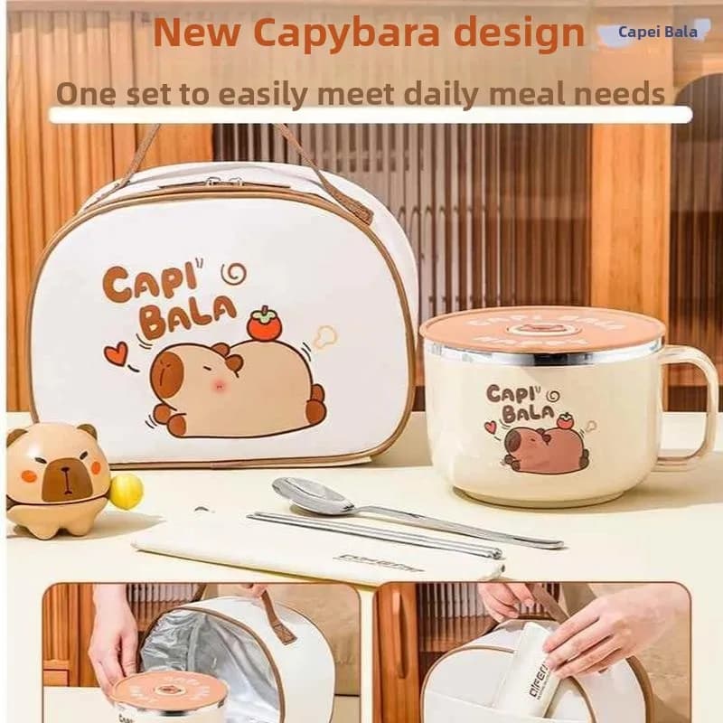 Contenitore per il pranzo scolastico in acciaio inossidabile 316L con coperchio, ciotola per noodles, per studenti delle scuole elementari, ciotola per colazione e cena