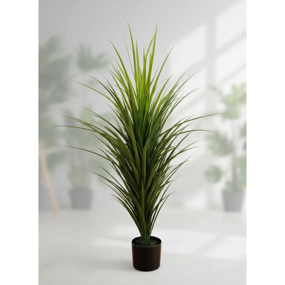 4 Foot UV Resistant Artificial Grass Plant with Planter - Realistic Decoration for Indoor and Outdoor Home Office