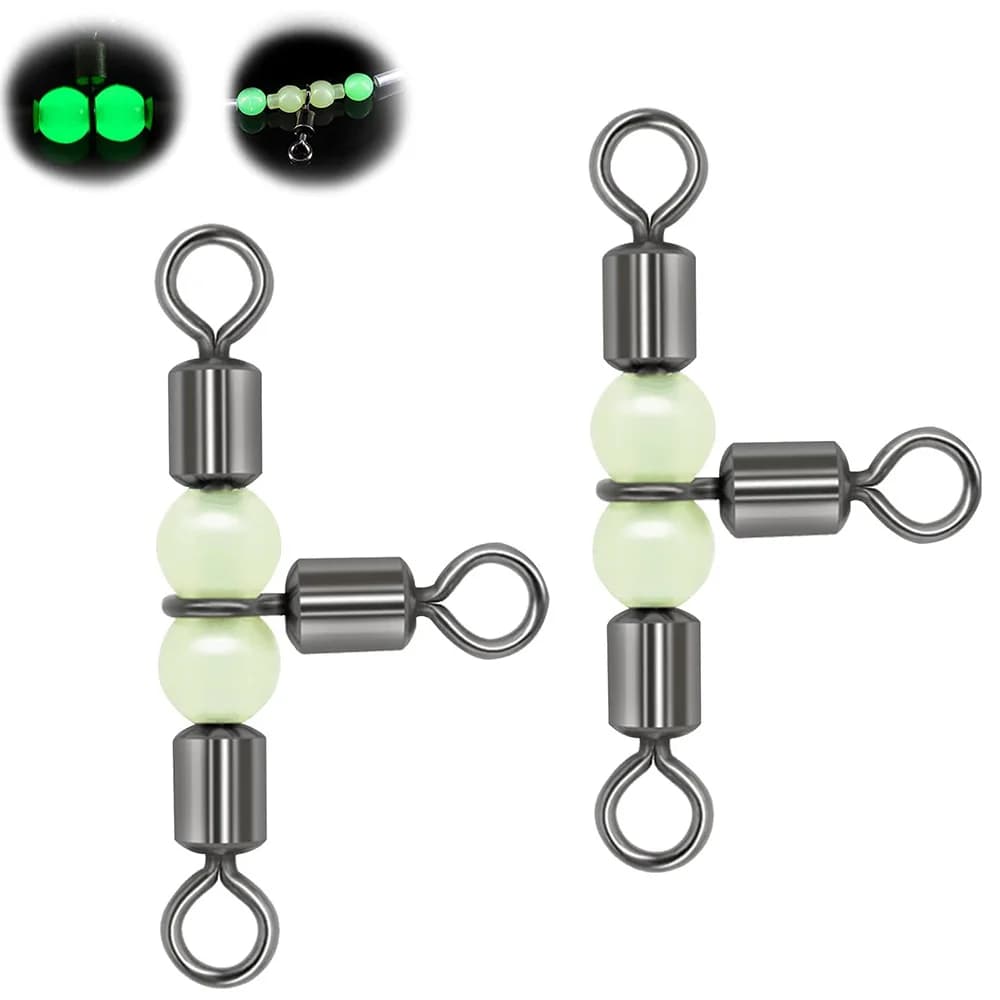 10 pz Strumenti di Pesca In Acciaio Inox T-Turn 3 Vie Connettore di Pesca Luminoso Esca Falsa Anello di Collegamento Attrezzatura Da Pesca Accessori