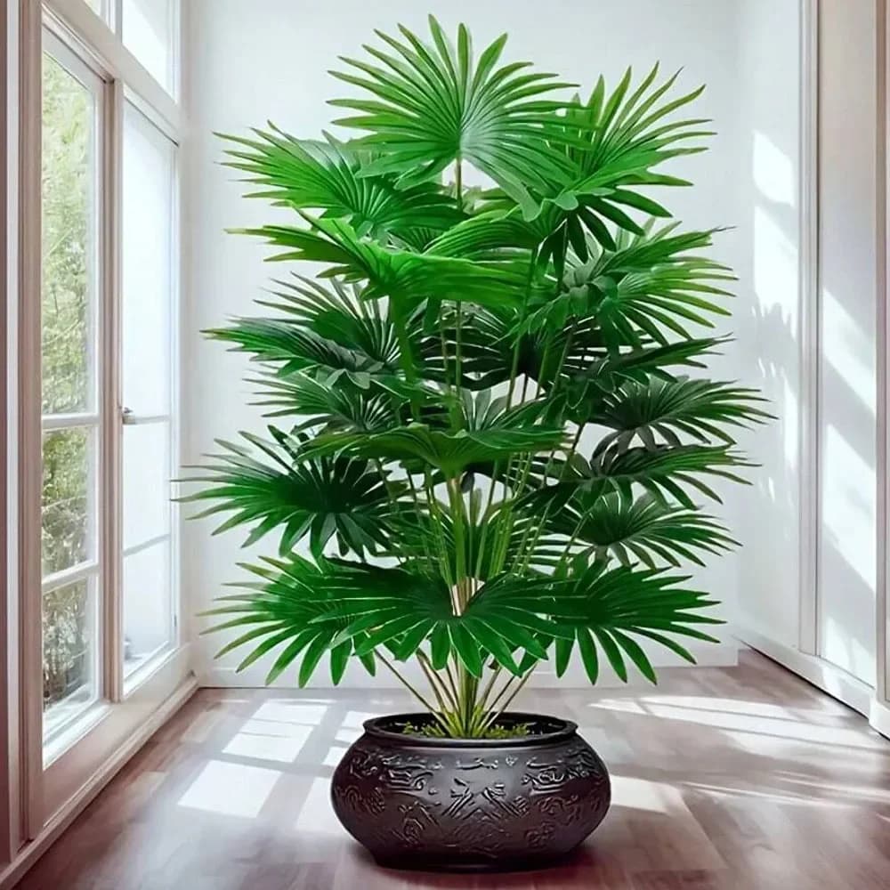 Pianta di felce artificiale alta 80 cm, utilizzata per decorazioni da appendere al muro del bagno e per interni ed esterni H1620