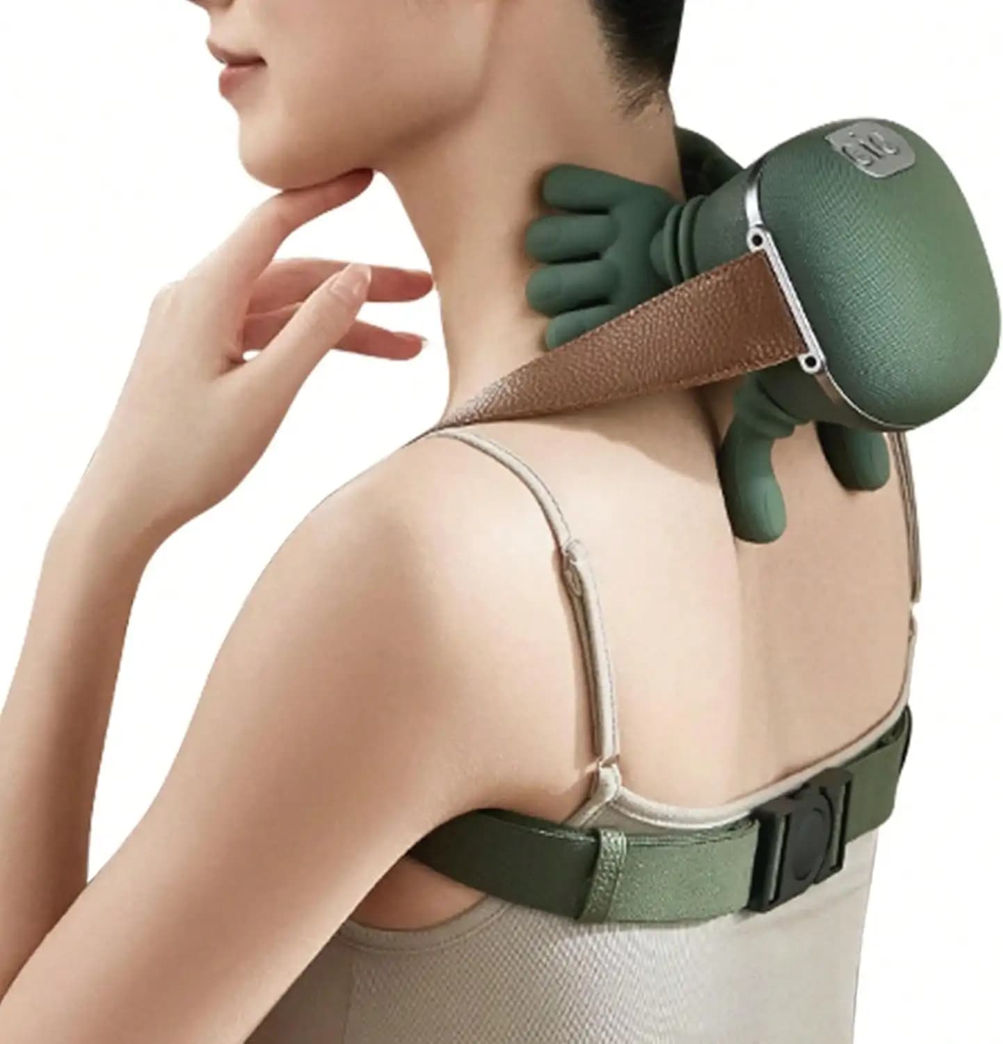 Neck Massager For Pain Relief Deep Tissue With Fingers, Bionic Portable Cordless Electric Shoulder Massage With Heat And Compression