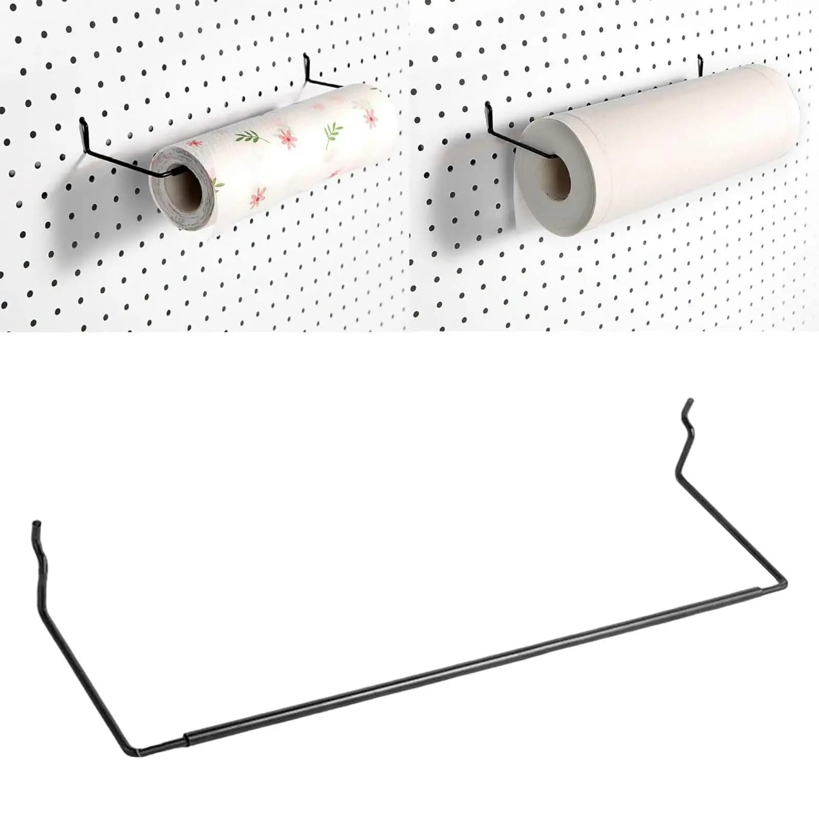 Supporto per asciugamani di carta Pegboard ganci per Rack di carta a qualsiasi tavola di legno organizzazione di pannelli forati per lavanderia Garage wc capannone per attrezzi da cucina