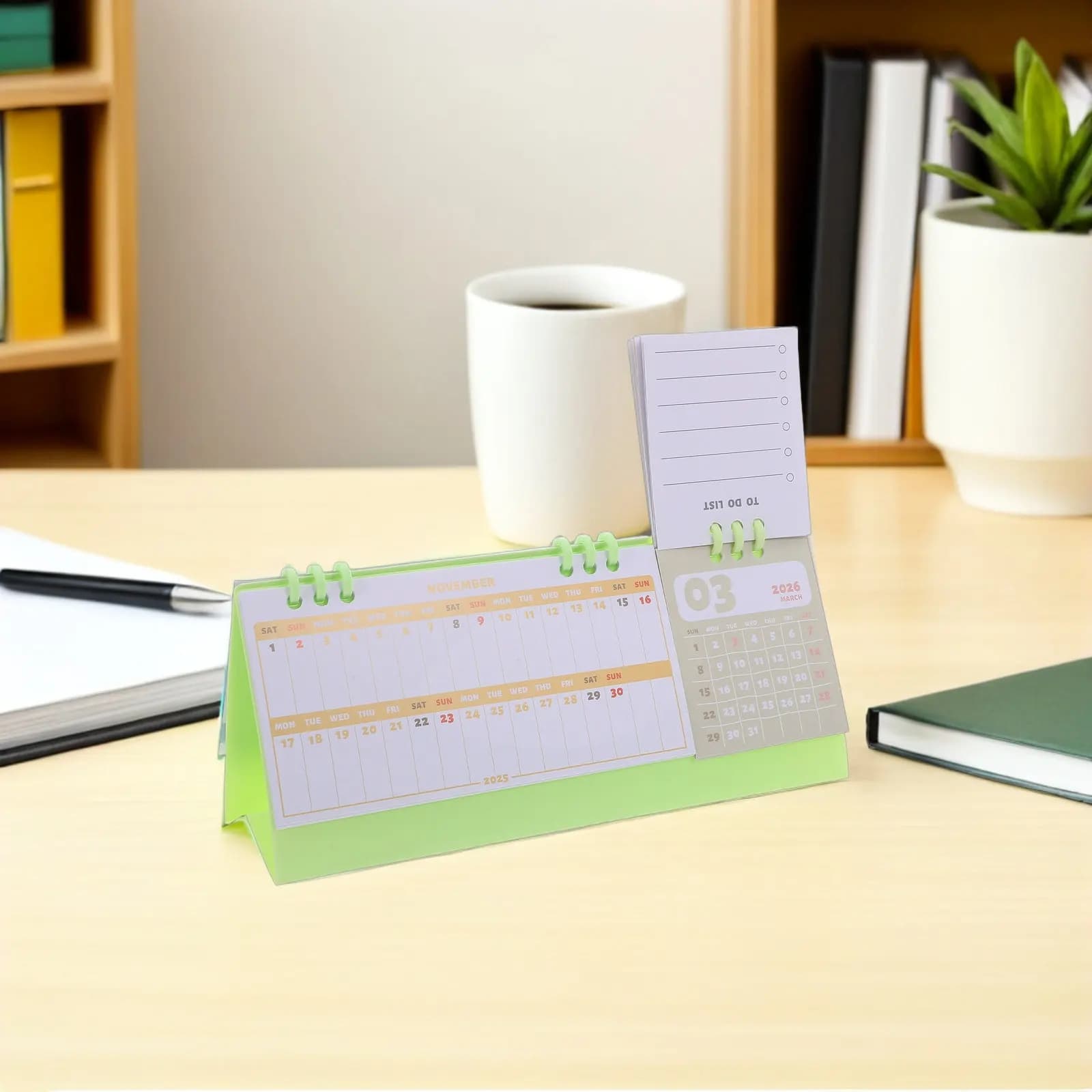 Calendario da Scrivania 2026 con Rilegatura a Spirale, Minimalista, da Tavolo, con Pagine Girevoli, Planner Mensile, Agenda Settimanale, Organizer Giornaliero