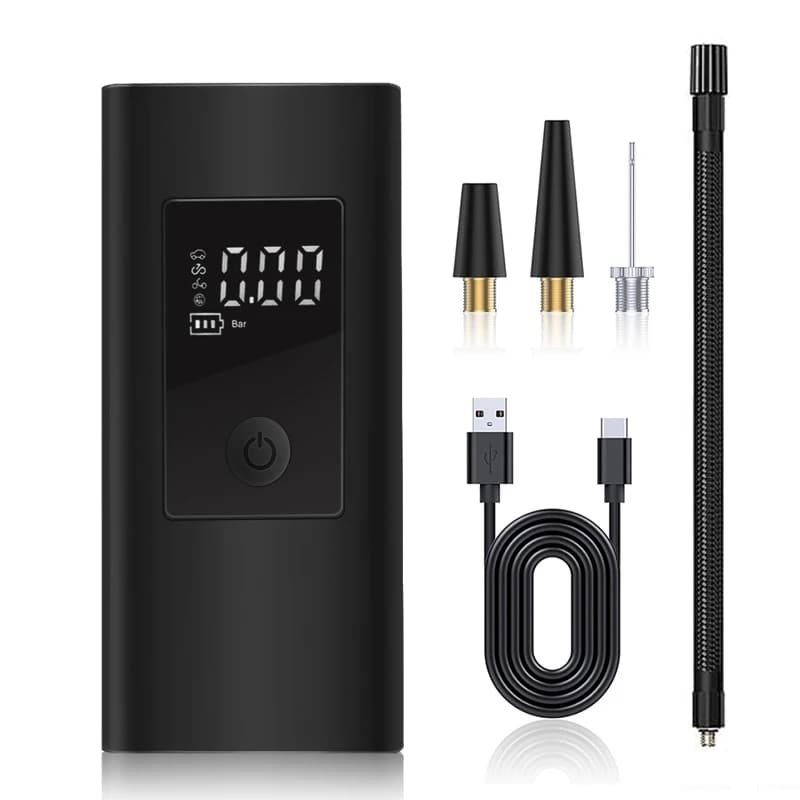 Rechargeable Tire Inflator with Digital Display – Portable Air Pump for Car & Bike Tires