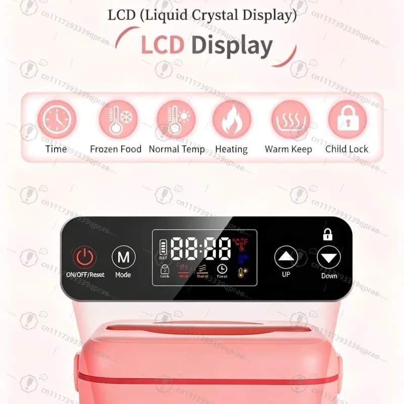 No-Water Rechargeable Electric Heating Bento Box Cordless Thermal Container For Office Travel Meal Prep