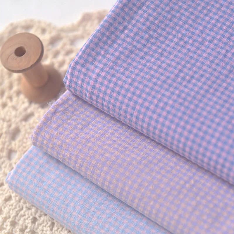 Tessuto di cotone poliestere con motivo a quadri 140x50 cm 2 mm x 2 mm per camicia elegante, pantaloncini, sciarpa, tessuto da cucito