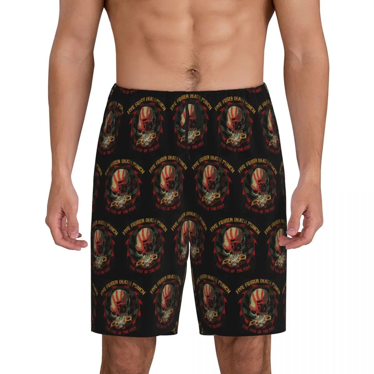 Custom Five Finger Death Punch Short Pajama Pants Men Sleepwear Sleep Lounge Bottom Shorts Sleeping Pants