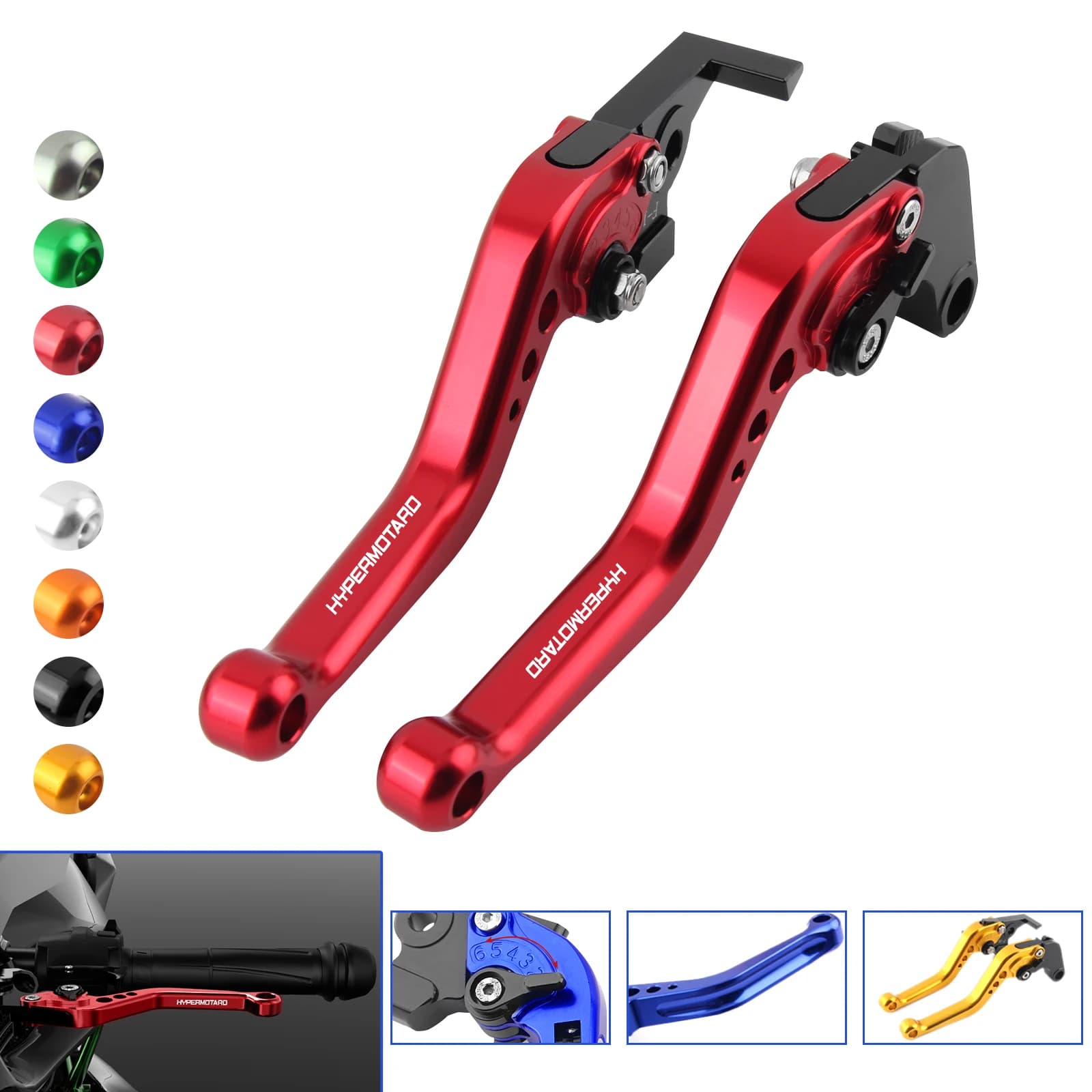 Accessori moto Maniglie a leva frizione freno corte per Ducati HYPERMOTARD 1100/S/EVO/SP 2007 2008 2009 2010 2011 2012 2013