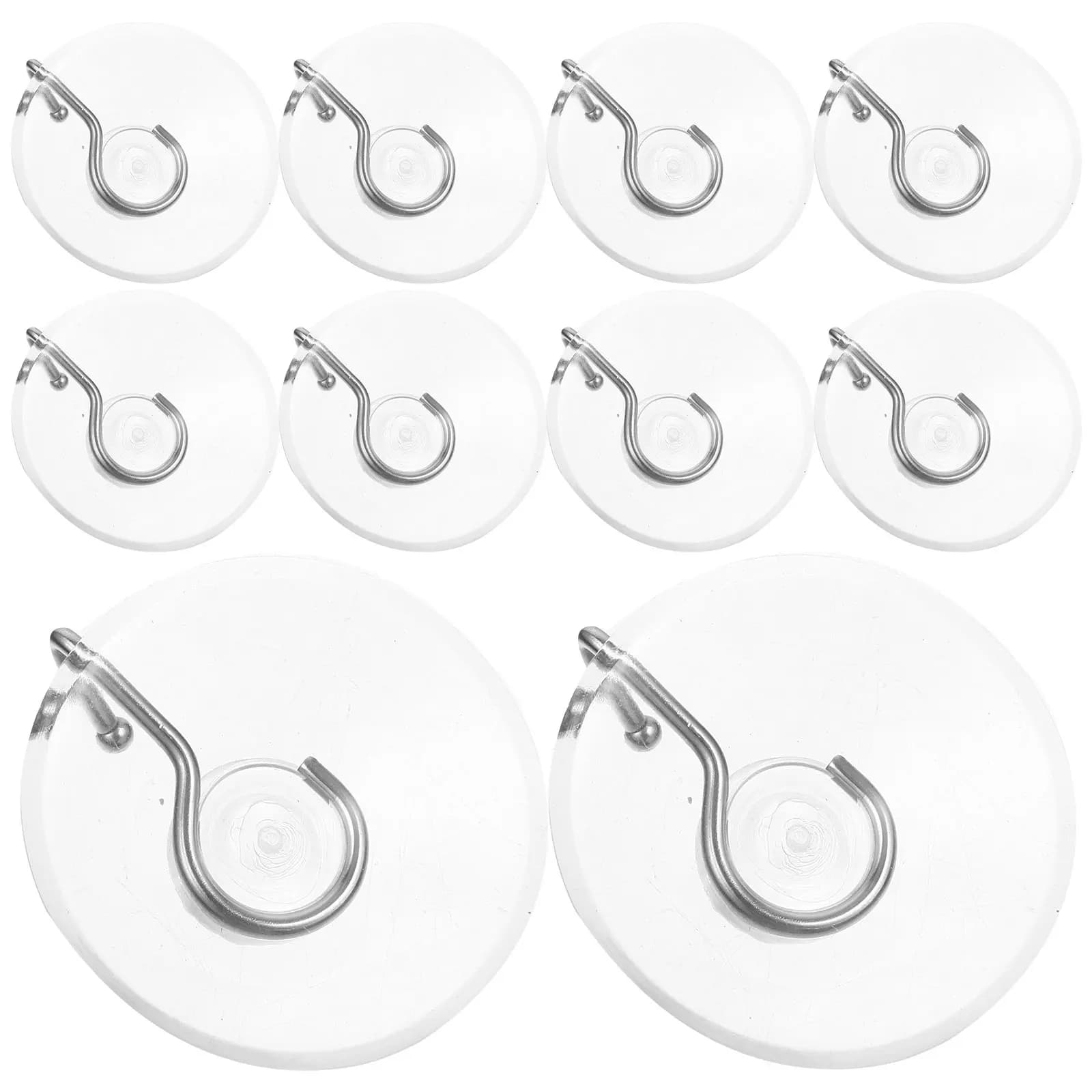 10 Pezzi Ganci a Ventosa Trasparenti Multiuso da Parete, Porta Asciugamani, Accappatoi, Teli Doccia, Cucchiai, Pentole, Grembiuli