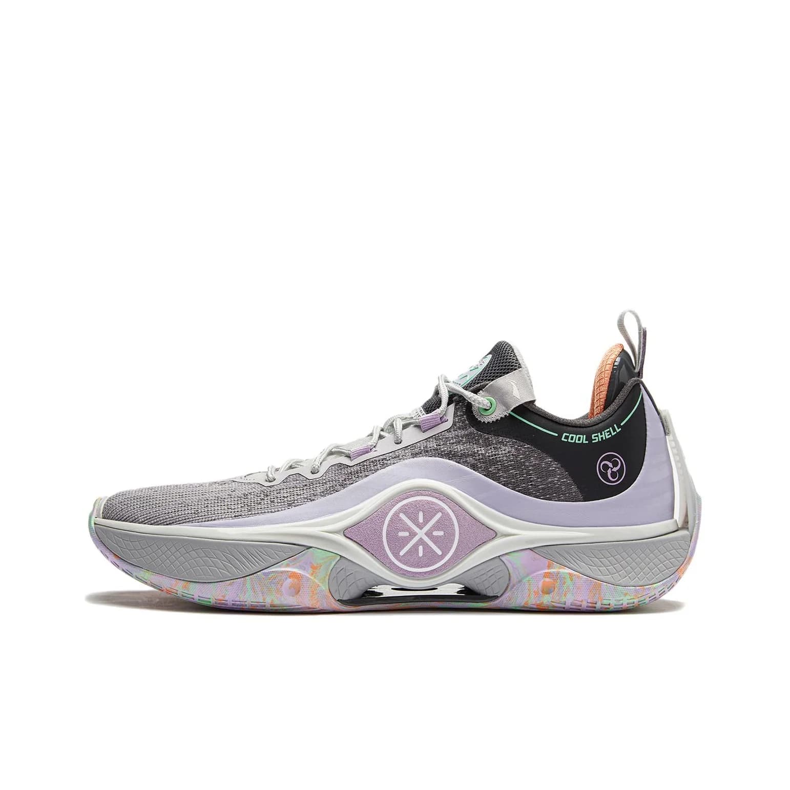Li Ning Wade Shadow 5 V2 Lightweight Rebound High top Basketball Shoes Men's Gray Purple ABPU009-7