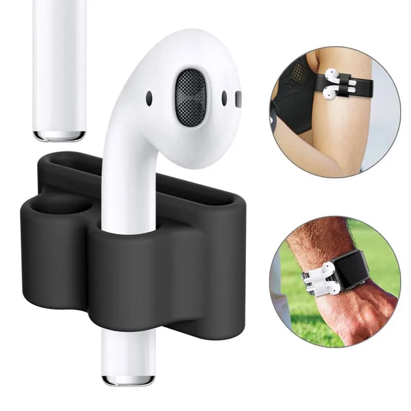 Clip porta auricolari in silicone per AirPods Apple, supporto per custodia auricolari wireless compatibile con Apple Watch, clip sportiva anti-smarrimento