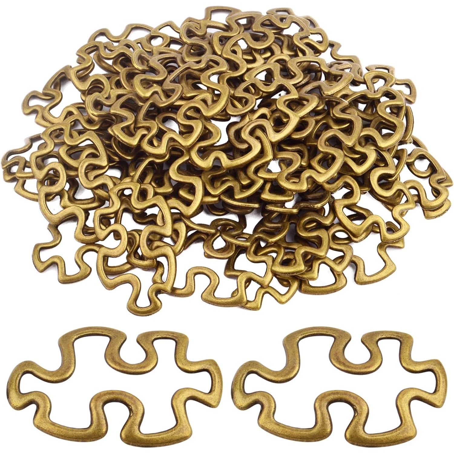 50 Pezzi Ciondoli a Forma di Puzzle in Lega per la Consapevolezza sull'Autismo, Connettori Ornamentali per Creazioni Fai-da-Te di Collane e Braccialetti