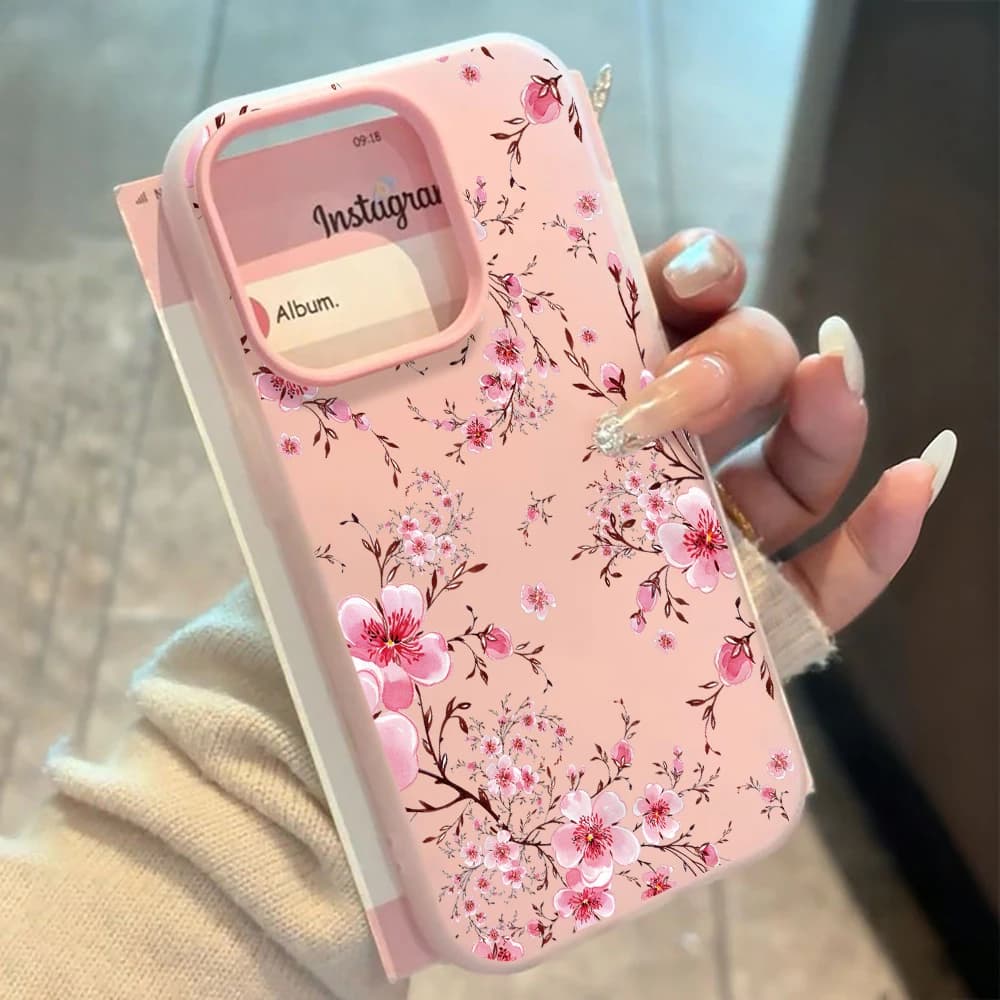 Cover Morbida con Motivo Floreale Rosa Sakura per Redmi 12 13C 14C 15C 5G 13 14 e Xiaomi Redmi Note 14 13 12 11 10 Pro 4G