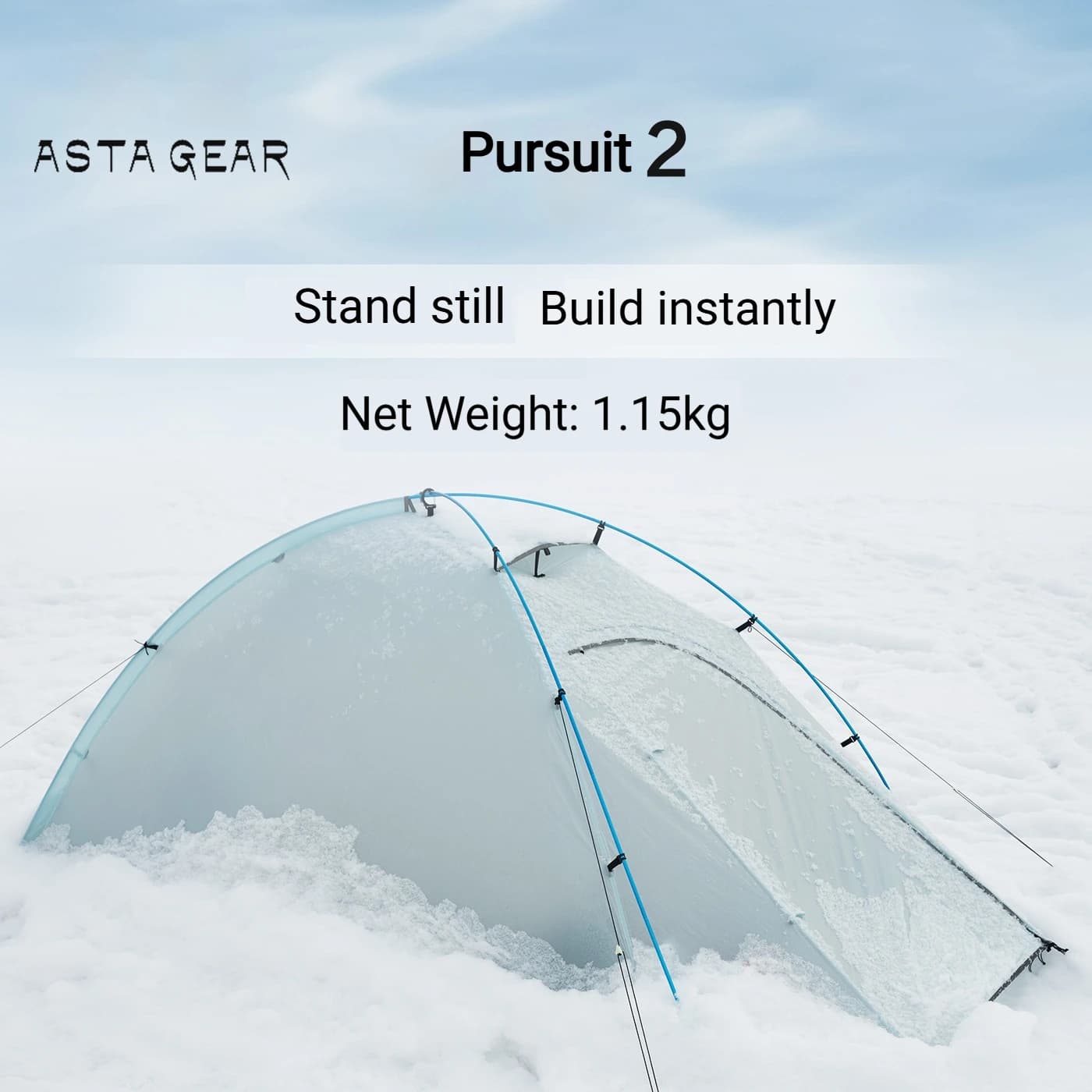 Astagear Pursuit 2 2-Person Lightweight Silicone-Coated Fast Setup Outdoor Camping Tent, Windproof & Waterproof for Hiking & Mou