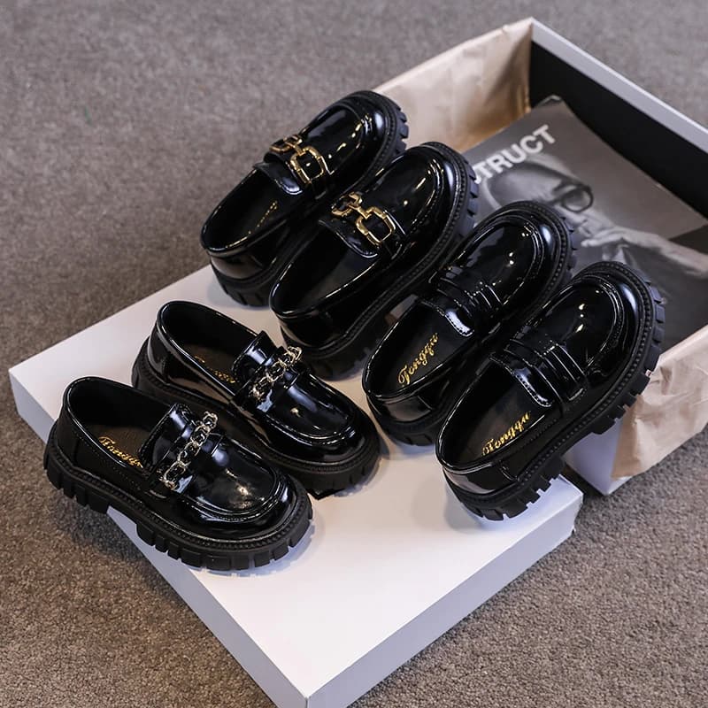 Moccassini for kids platform in patent leather Morden Unisex boys girls shoes skin non-slip autumn free time boys girls shoe 26-36