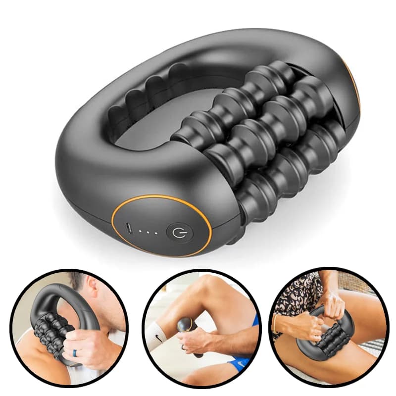 Massage Roller Wheel Massage Pistol Muscle Terapia Percussion at 5 speed Deep fabrics Lift from back/neck pain, rechargeable palm
