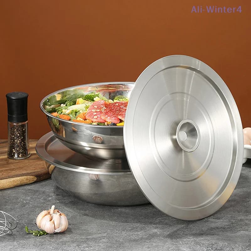 【Winter4】Coperchio per pentola in acciaio inossidabile da 20/22/24 cm, coperchio riutilizzabile per pentola, coperchio per wok, coperchio per padella, coperchio per padella piatta