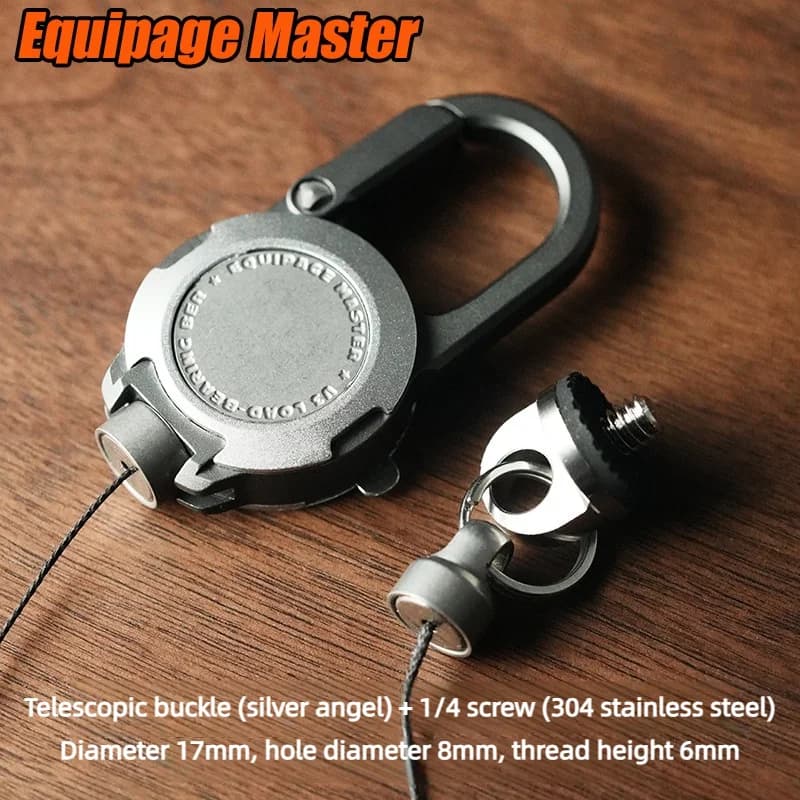 Mosque made of Aluminium Alloy with Magnet, 20 kg Retractable Hook, Steel Cable Resistant, Anti-Smarriage Buckle, External Keychain