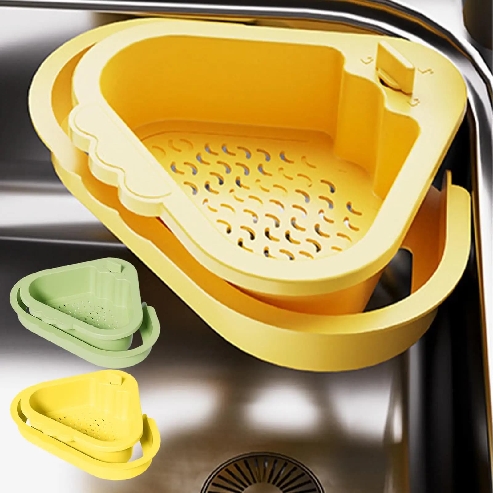 Cestello per lavello da cucina Cestello per filtro a doppio strato Cestello di scarico per lavello Cestello per filtro sospeso per lavello creativo Collettore di rifiuti da cucina