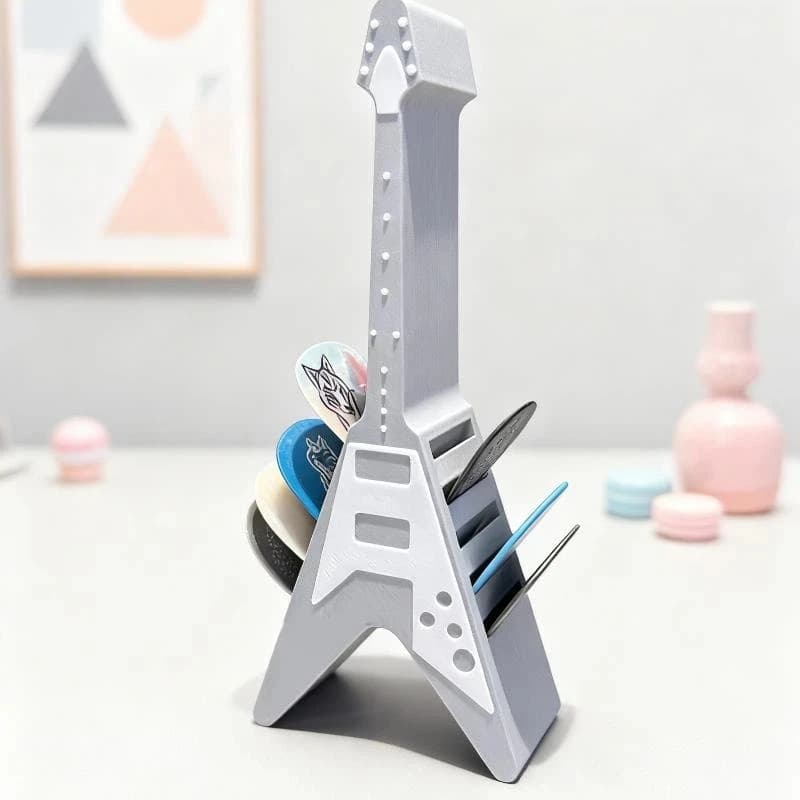 Scatola Porta Plettri per Chitarra Stampata in 3D, Organizzatore Espositivo Portatile, Soluzione di Stoccaggio per Plettri