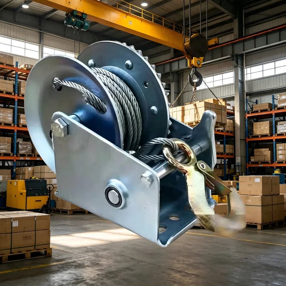Manual Hand Crank Winch 800-3000lbs 8M Steel Wire Rope Self-Locking Hoisting Winch for Trailer Boat Industrial