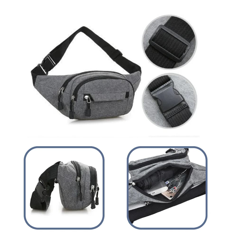 Borsa per telefono da viaggio regolabile per le vacanze Borsa per marsupio con cerniera Portafoglio Cintura per soldi