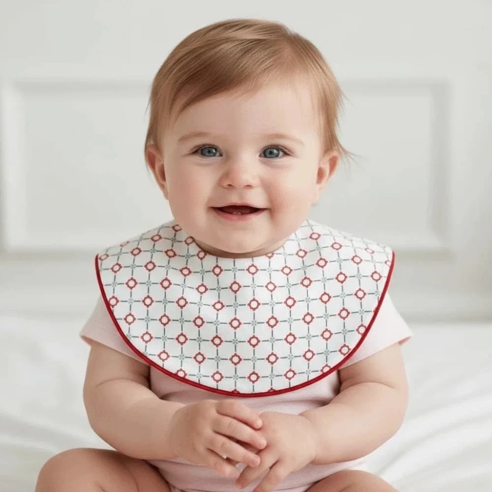 Forniture per l'alimentazione del bambino, Bavaglino a 360 gradi con stampa floreale, in morbido cotone, per neonati, anti-sporco, per la saliva e per i viaggi
