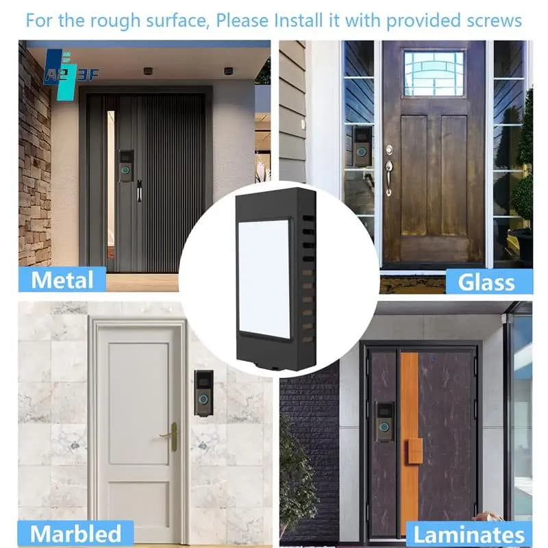 A23F-Antifurto Supporto per campanello Supporto per campanello per Ring Video Doorbell 1/2/3/3 Plus/4/2020 Rilascio/2023 Argento