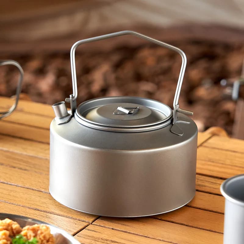 Bollitore da campeggio per cucinare l'acqua Bollitore in titanio da 980 ml Tea Coffee Pot ultraleggero