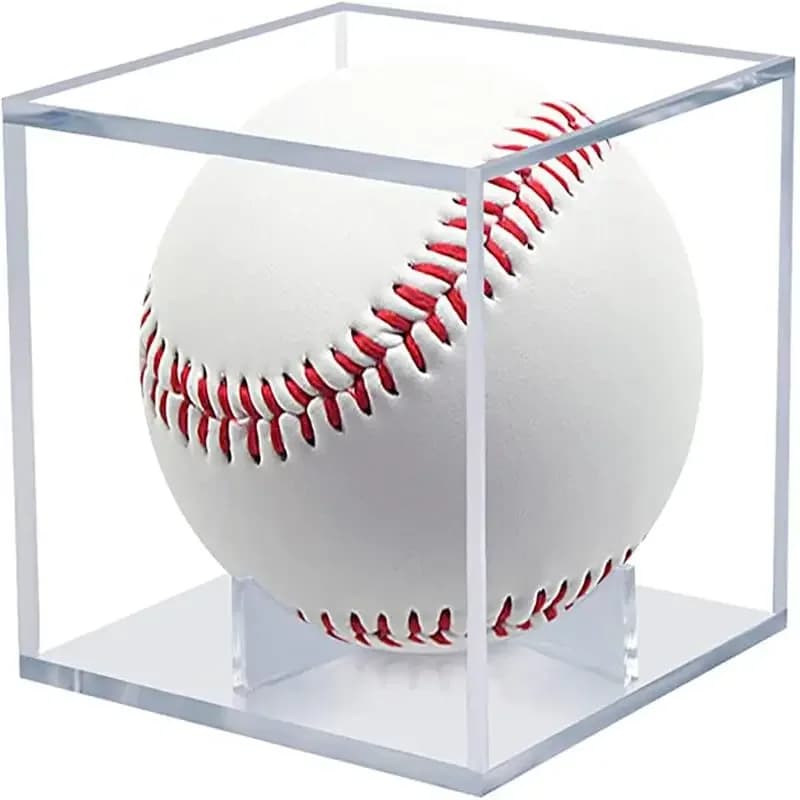 Acrilico di Qualità No. 9 scatole trasparenti per palline da baseball, golf e tennis, custodia per souvenir, scatola portaoggetti con protezione UV e antipolvere
