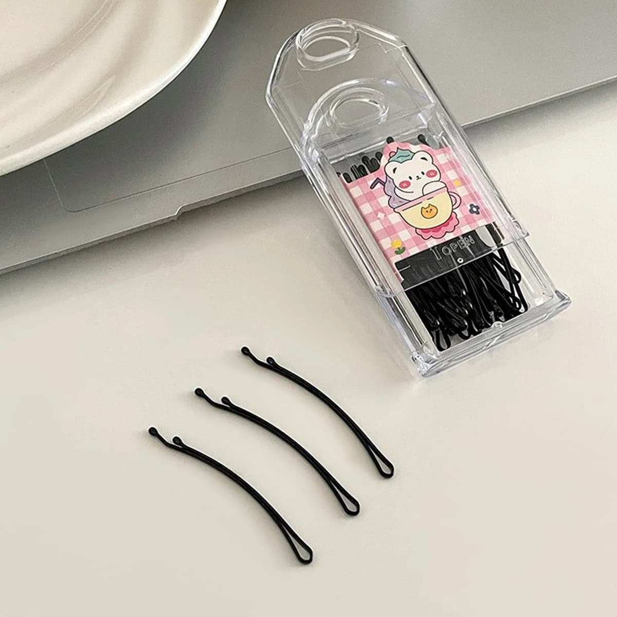 30 pz/set moda solido nero una lettera forcine fermagli per capelli per donne ragazze accessori per capelli festa