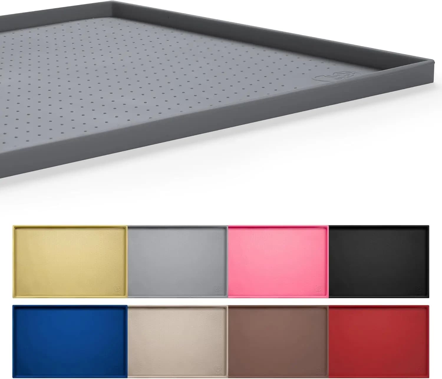 Dog Feeding Mat,100% Waterproof BPA Free Silicone Pet Food and Water Bowl Placemat,Dishwasher, High Raised Edge to Prevent Spill