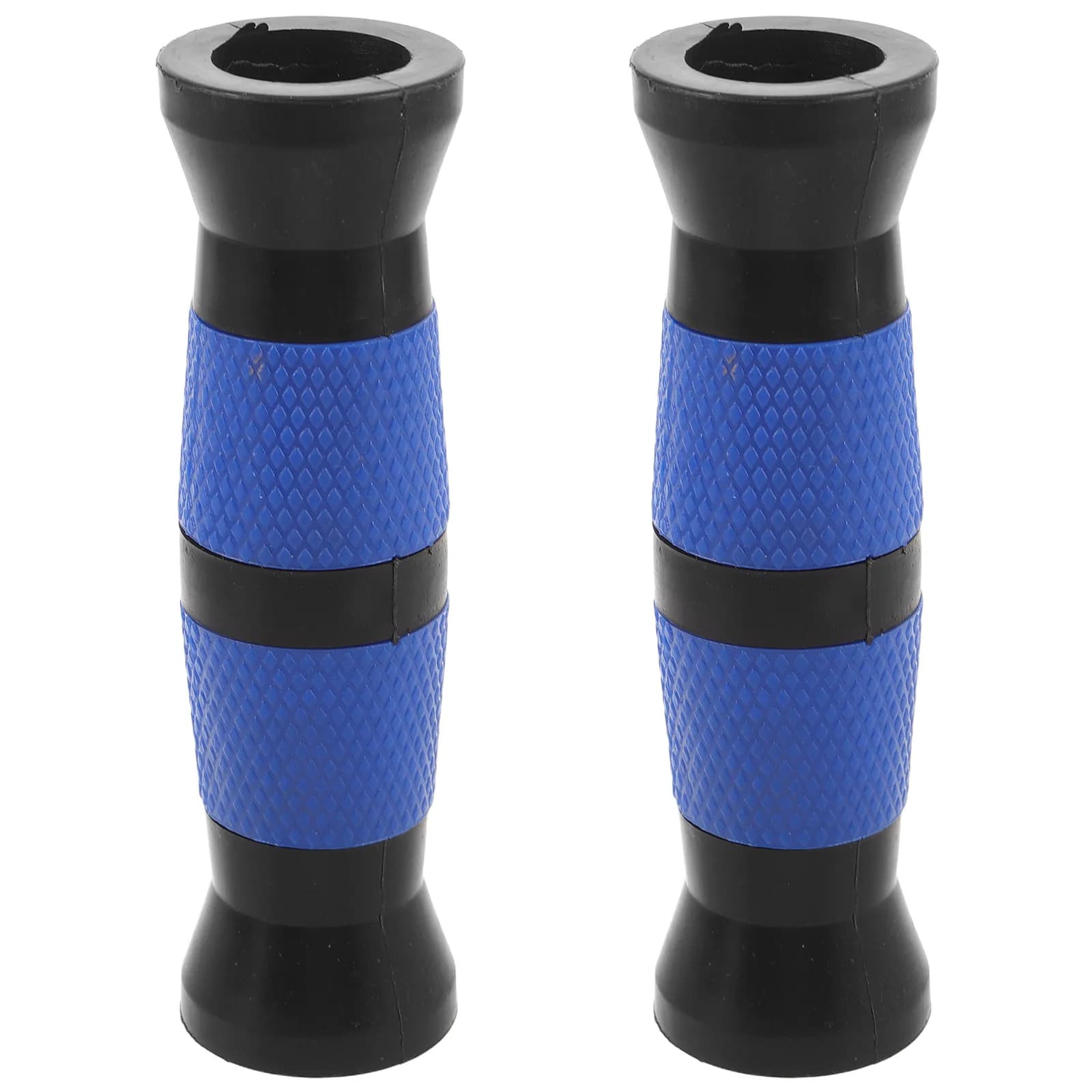 2 Pieces Blue and Black PVC Manubri Covers Reusable, Durable, Anti-slip, for Strength Training in Gym and Home