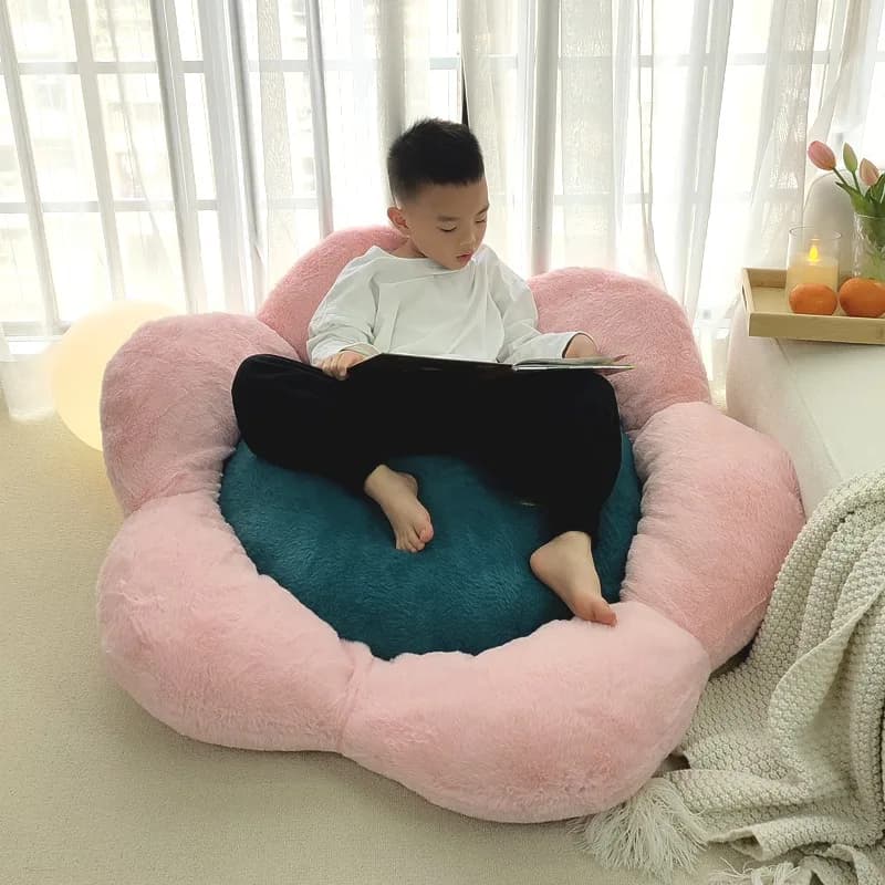 Baby Sofa Bean Bag Foldable Cot Single Seat Cutters Floor Bearing Reading Corner Bedroom Balcony Chair Grey Pink Green