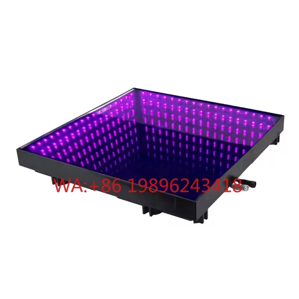 Pavimento da Ballo per Matrimoni con LED, Vetro Temperato, Specchio Infinito 3D Magnetico, Piastrelle Interattive LED per Pista da Ballo