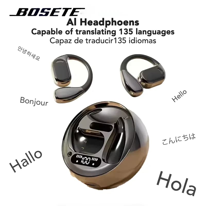 【AI Translator Earbuds】M76 Bluetooth Earphones with 144 Kinds Languages LED Digital Display Sport Wireless Headphones with Mic