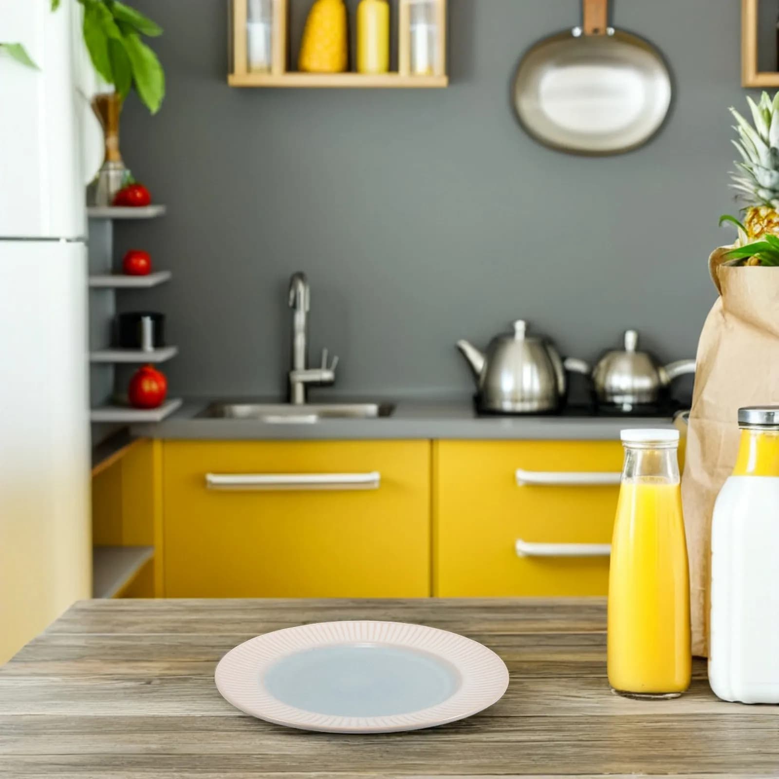 Piatto di Servizio Rotondo in Ceramica per Bistecche, Arrosto, Antipasti, Frutta Secca, Snack, Design Minimalista in Rilievo per Cucina e Sala da Pranzo